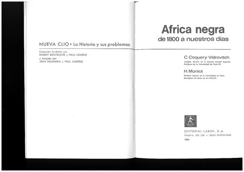 Africa negra de 1800 a nuestros días