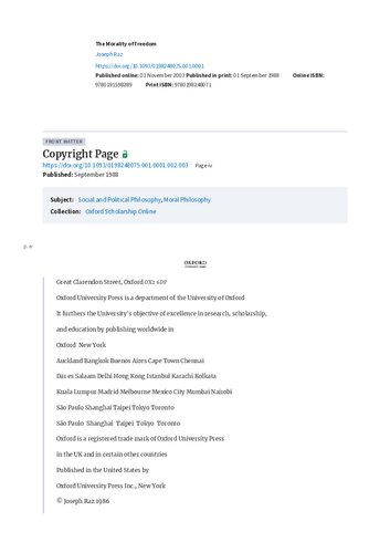 The Morality of Freedom