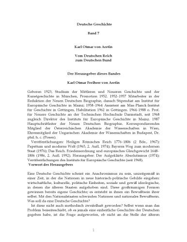 Deutsche Geschichte, Bd.7 - Vom Deutschen Reich zum Deutschen Bund