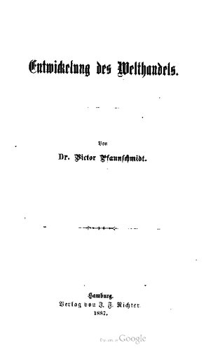 Die Entwickelung [Entwicklung] des Welthandels