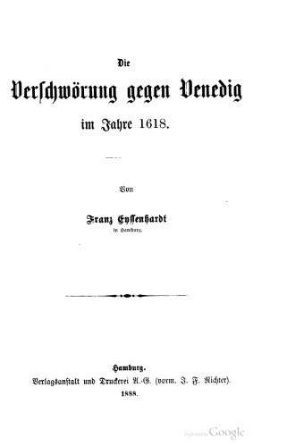 Die Verschwörung gegen Venedig im Jahre 1618
