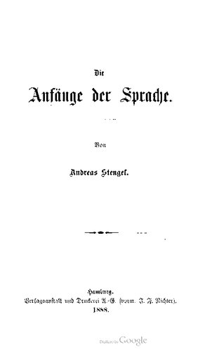 Die Anfänge der Sprache