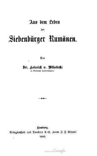 Aus dem Leben der Siebenbürger Rumänen