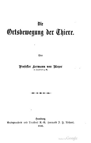Die Ortsbewegung der Tiere