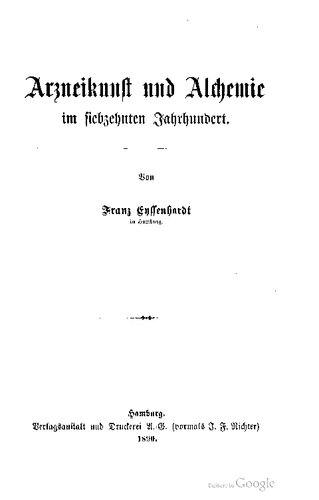 Arzneikunst und Alchemie im siebzehnten Jahrhundert