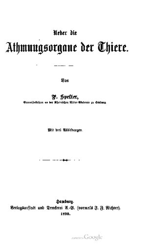 Über die Atmungsorgane der Tiere