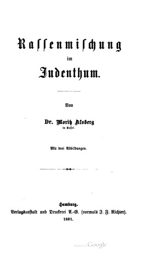 Rassenmischung im Judenthum [Judentum]