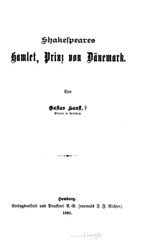 Shakespeares Hamlet, Prinz von Dänemark