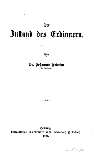 Der Zustand des Erdinnern