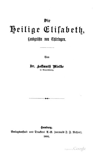 Die Heilige Elisabeth, Landgräfin von Thüringen