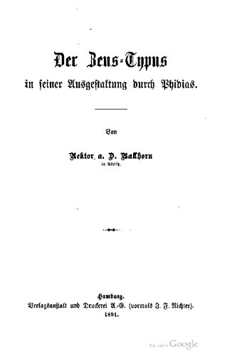 Der Zeus-Typys in seiner Ausgestaltung durch Phidias