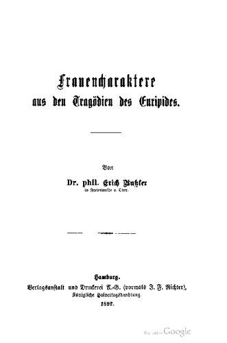 Frauencharaktere aus den Tragödien des Euripides