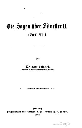 Die Sagen über Silvester II. (Gerbert)