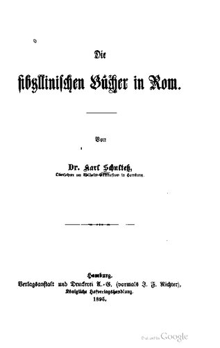 Die sibyllinischen Bücher in Rom