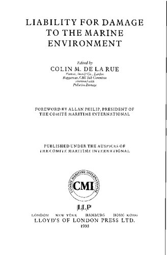 Liability for Damage to the Marine Environment
