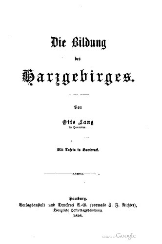 Die Bildung des Harzgebirges