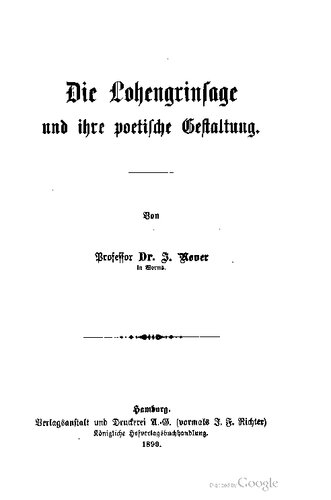 Die Lohengrinsage und ihre poetische Gestaltung