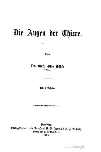 Die Augen der Thiere [Tiere]