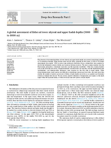 A global assessment of fishes at lower abyssal and upper hadal depth