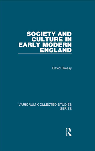 Society and Culture in Early Modern England