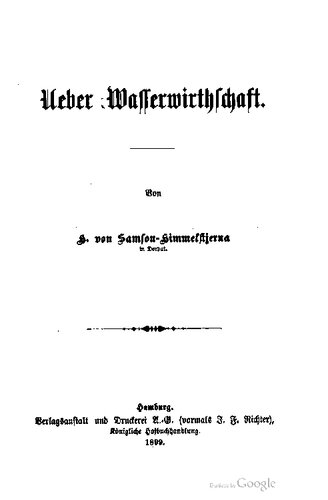 Über Wasserwirtschaft