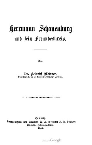 Herrmann Schauenburg und sein Freundeskreis