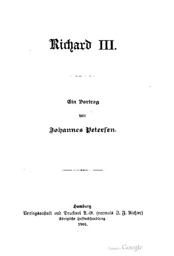 Richard III. Ein Vortrag