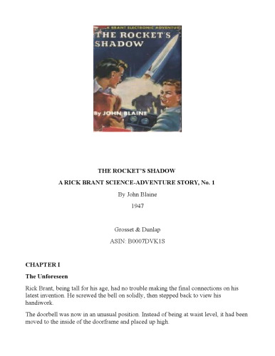 The Rocket's Shadow (Rick Brant Electronic Adventure, 1)
