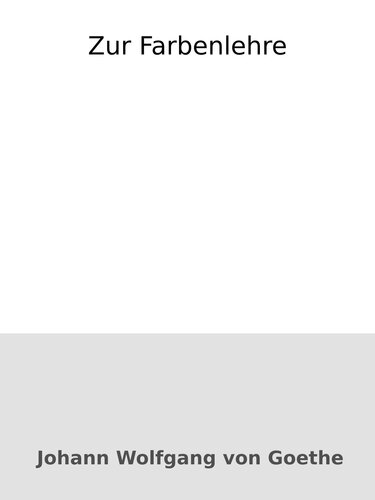 Zur Farbenlehre