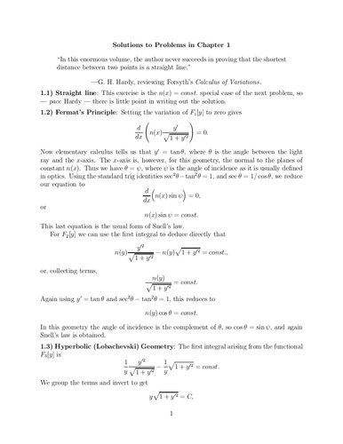 Instructor's Solution Manual for:  Mathematics for Physics_ A Guided Tour for Graduate Students