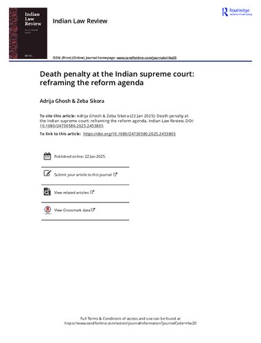 Death penalty at the Indian supreme court: reframing the reform agenda