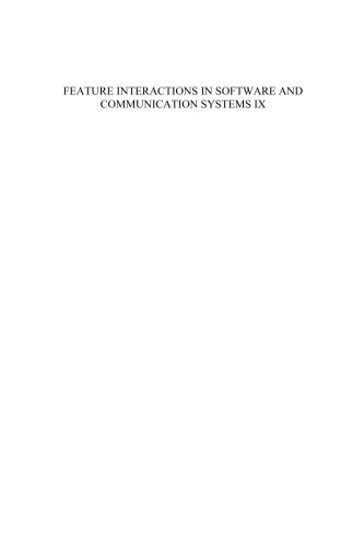 Feature Interactions in Software and Communication Systems IX