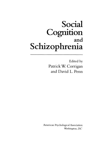 Social Cognition and Schizophrenia