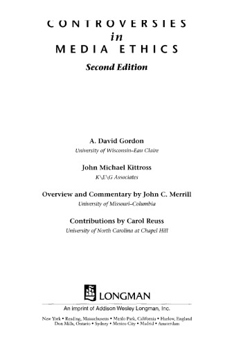 Controversies in Media Ethics (2nd Edition)
