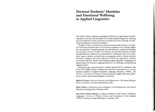 Doctoral students' identities and emotional wellbeing in applied linguistics