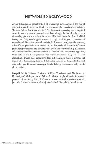 Networked Bollywood: How Star Power Globalized Hindi Cinema