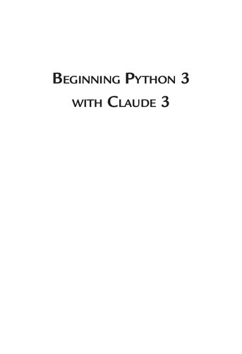 Beginning Python 3 with Claude 3