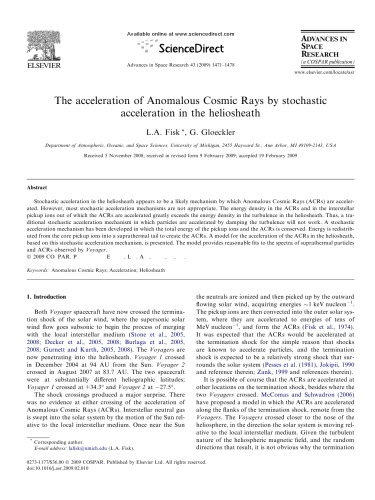 Advances in Space Research Journal ~  Volume 43, Issue 10, Pages 1471-1594, 15 May 2009