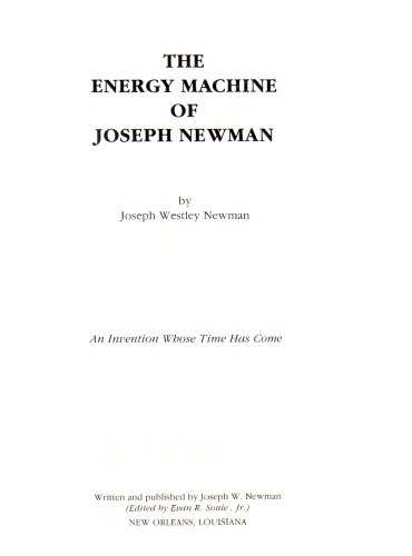 The Energy Machine of Joseph Newman, 4th Edition