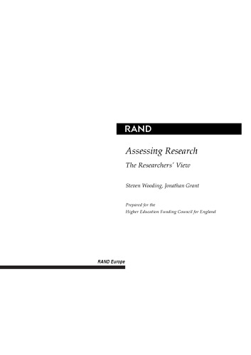 Assessing Research: The Researchers' View (2003)