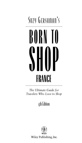 Suzy Gershman's Born to Shop France (Born To Shop)
