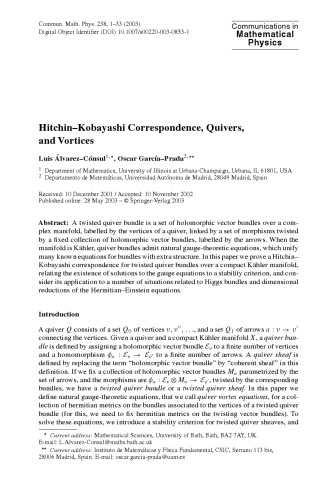 Communications in Mathematical Physics - Volume 238