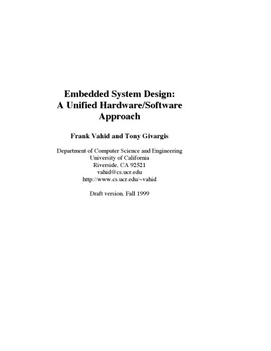 Embedded System Design: A Unified Hardware Software Introduction