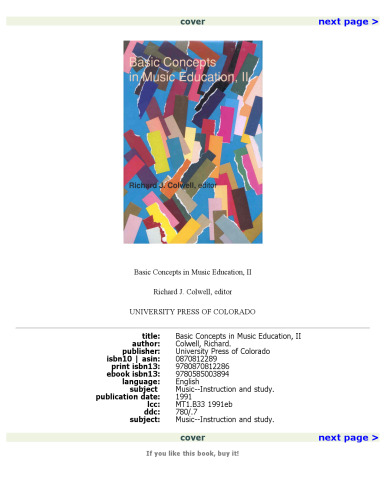 Basic Concepts in Music Education, II (No. 2)