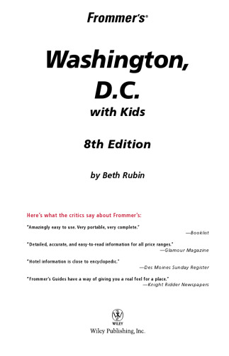 Frommer's Washington D.C. with Kids (2006) (Frommer's With Kids)