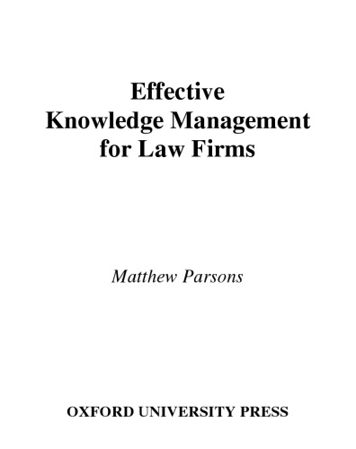 Effective Knowledge Management for Law Firms