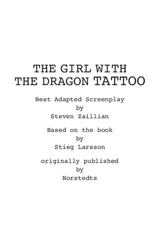 Zaillian, Steven _ The Girl With The Dragon Tattooo (script)