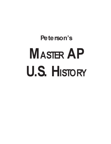 Master the AP U.S. History (Peterson's Ap U. S. History)