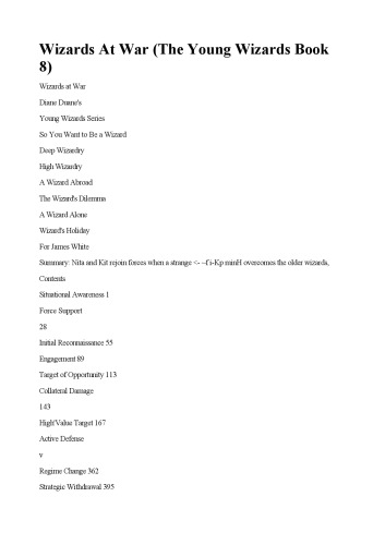 Wizards at War: The Eighth Book in the Young Wizards Series