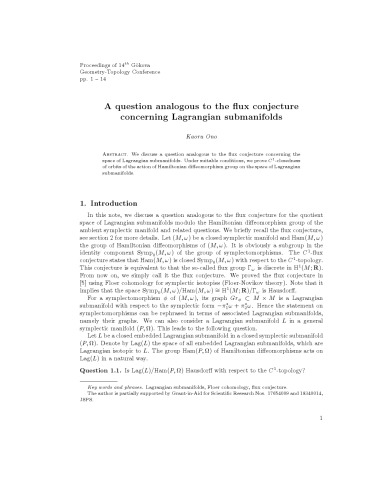 Proceedings of the 14th Gokova Geometry-Topology Conference 2007